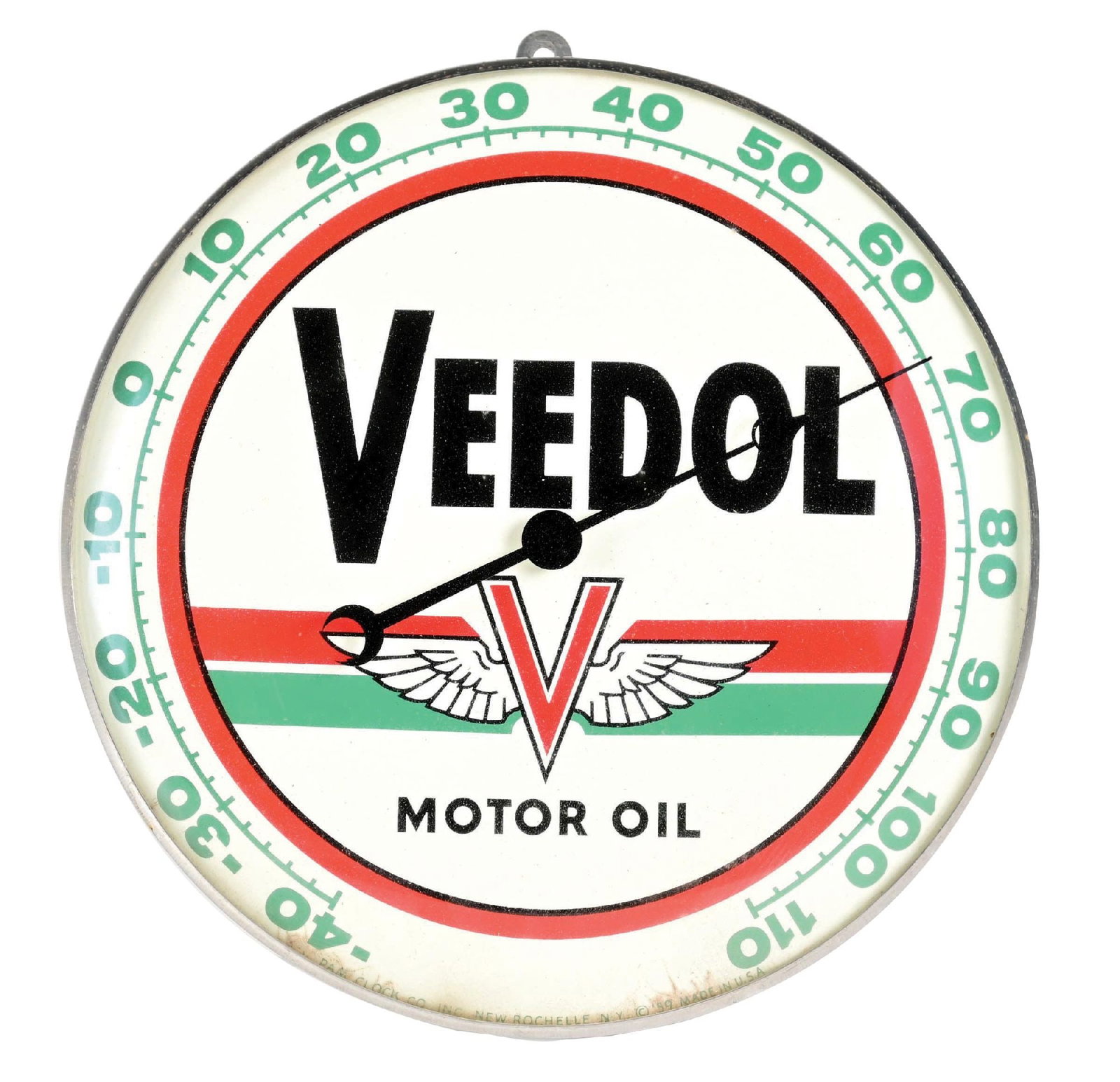 VEEDOL MOTOR OIL SERVICE STATION THERMOMETER (1 of 2)