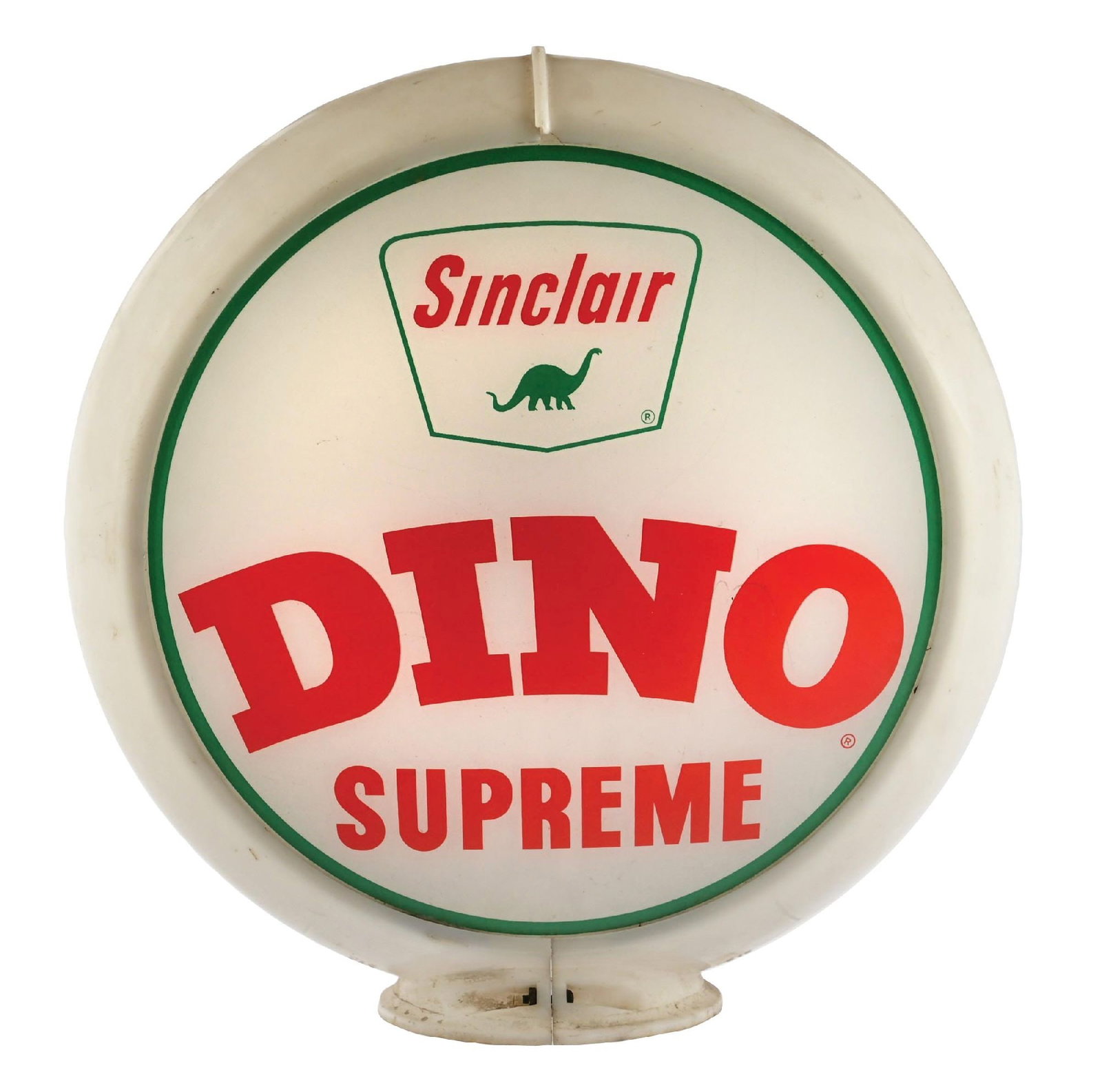 SINCLAIR DINO SUPREME GASOLINE COMPLETE 13.5" GLOBE ON CAPCO BODY (1 of 4)