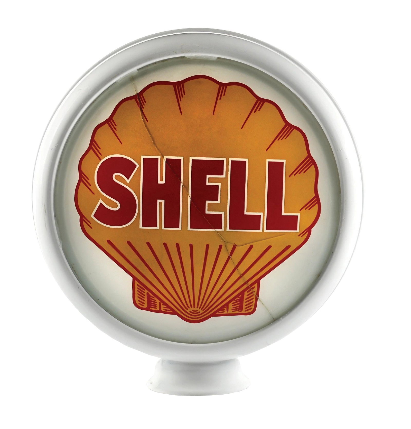 SHELL GASOLINE SINGLE 15" GLOBE ON HIGH PROFILE METAL BODY (1 of 4)