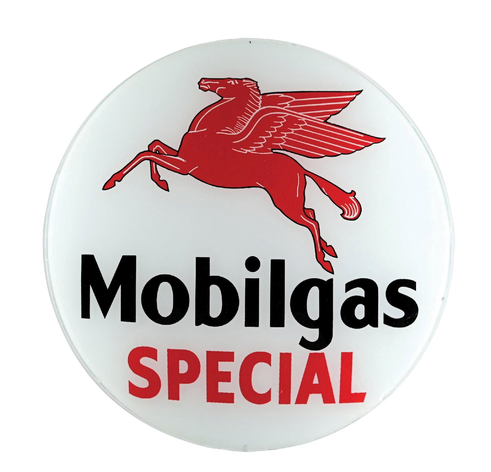 MOBILGAS SPECIAL SINGLE 15" GLOBE LENS WITH PEGASUS GRAPHIC (1 of 2)