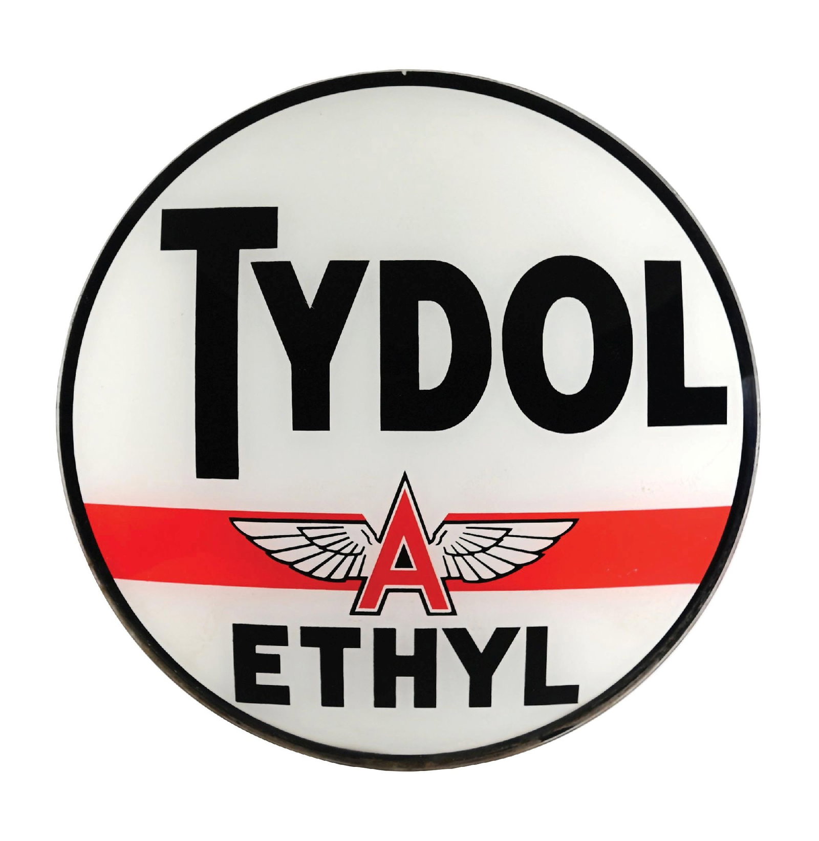 TYDOL FLYING A ETHYL GASOLINE SINGLE 13.25" GLOBE LENS (1 of 2)