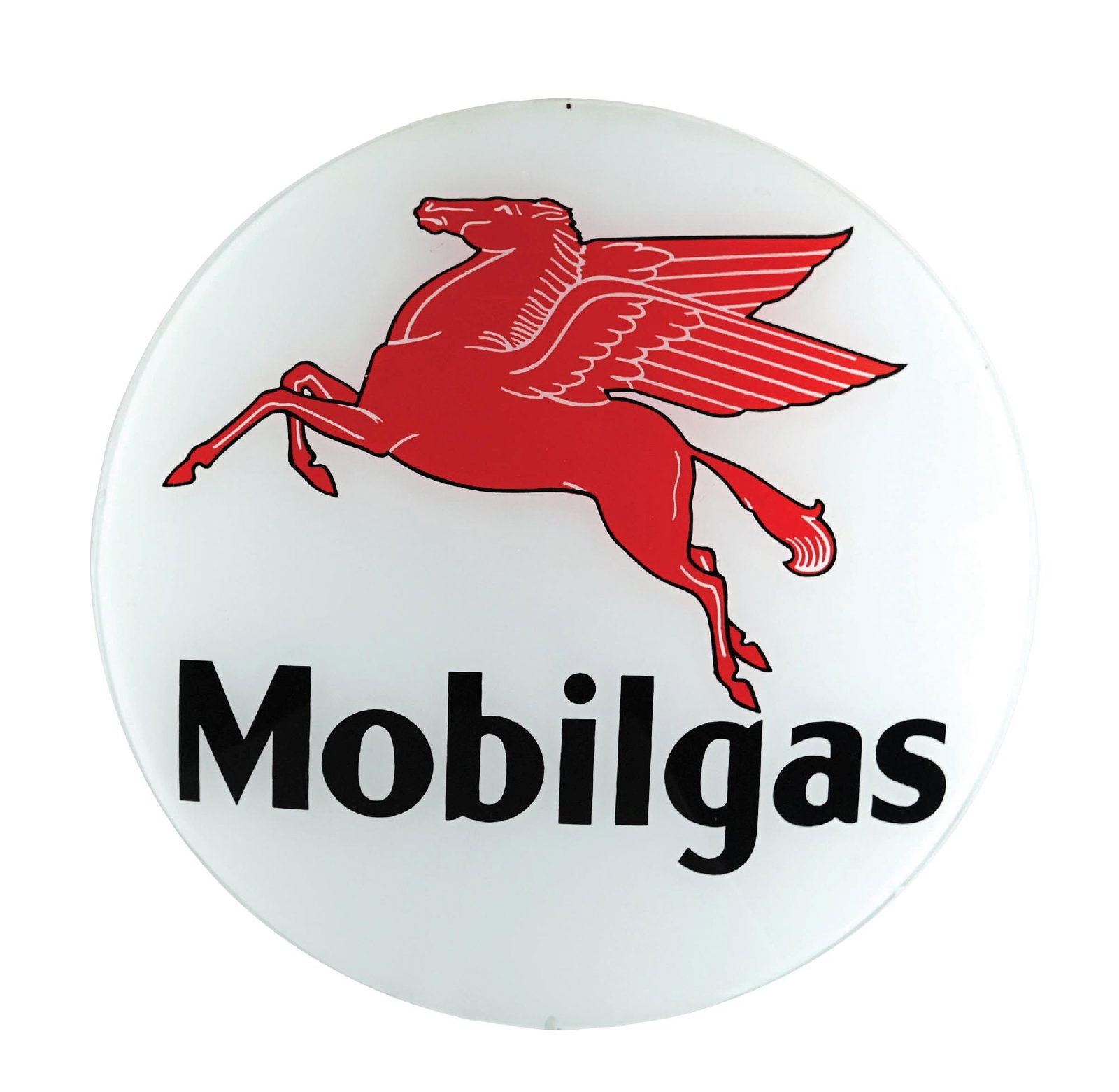MOBILGAS SINGLE 15" GLOBE LENS WITH PEGASUS GRAPHIC (1 of 2)