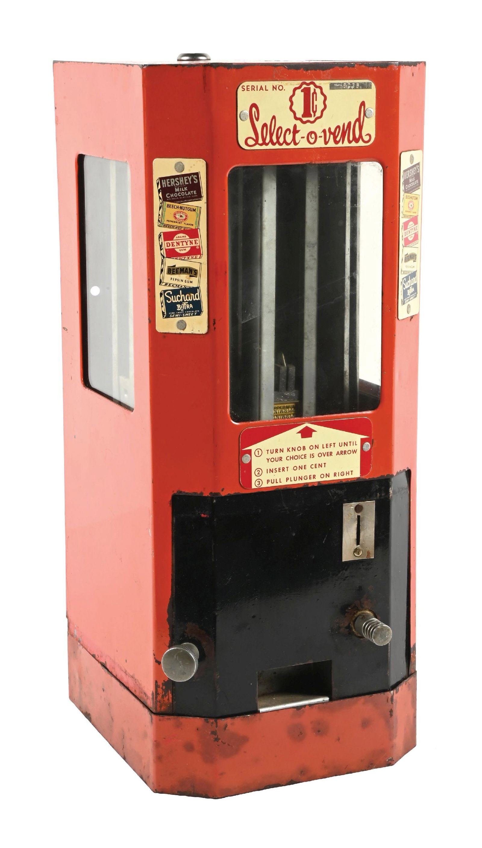 SELECT-O-VEND 1¢ CANDY & GUM VENDING MACHINE (1 of 4)