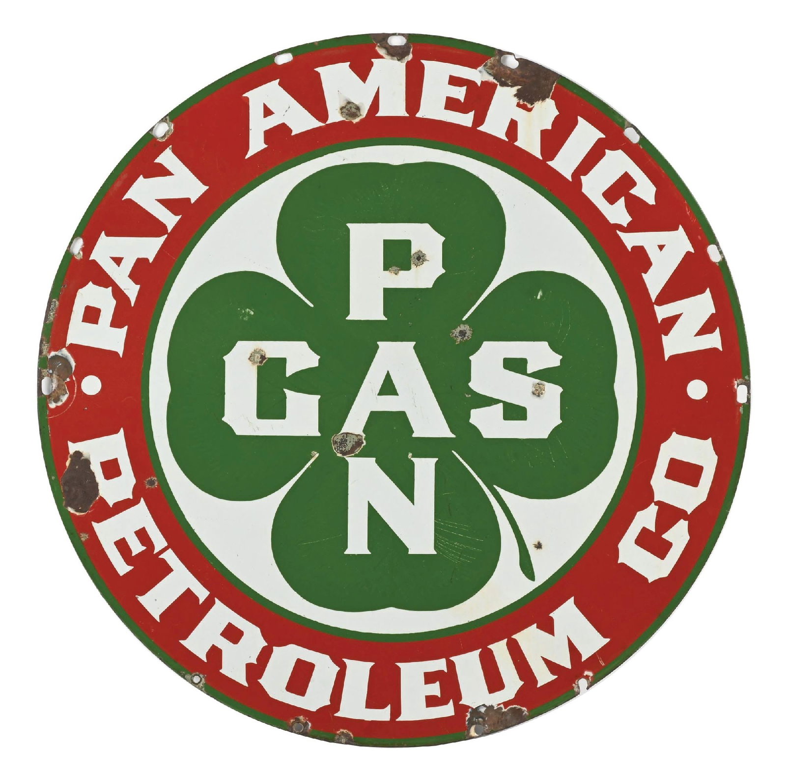 VERY RARE PAN AMERICAN PETROLEUM PORCELAIN SIGN (1 of 2)
