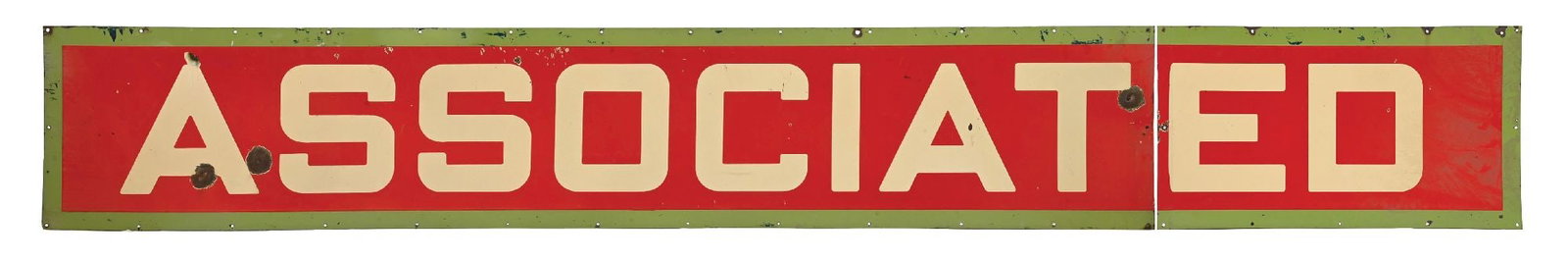 ASSOCIATED GASOLINE PORCELAIN STRIP SIGN (1 of 5)