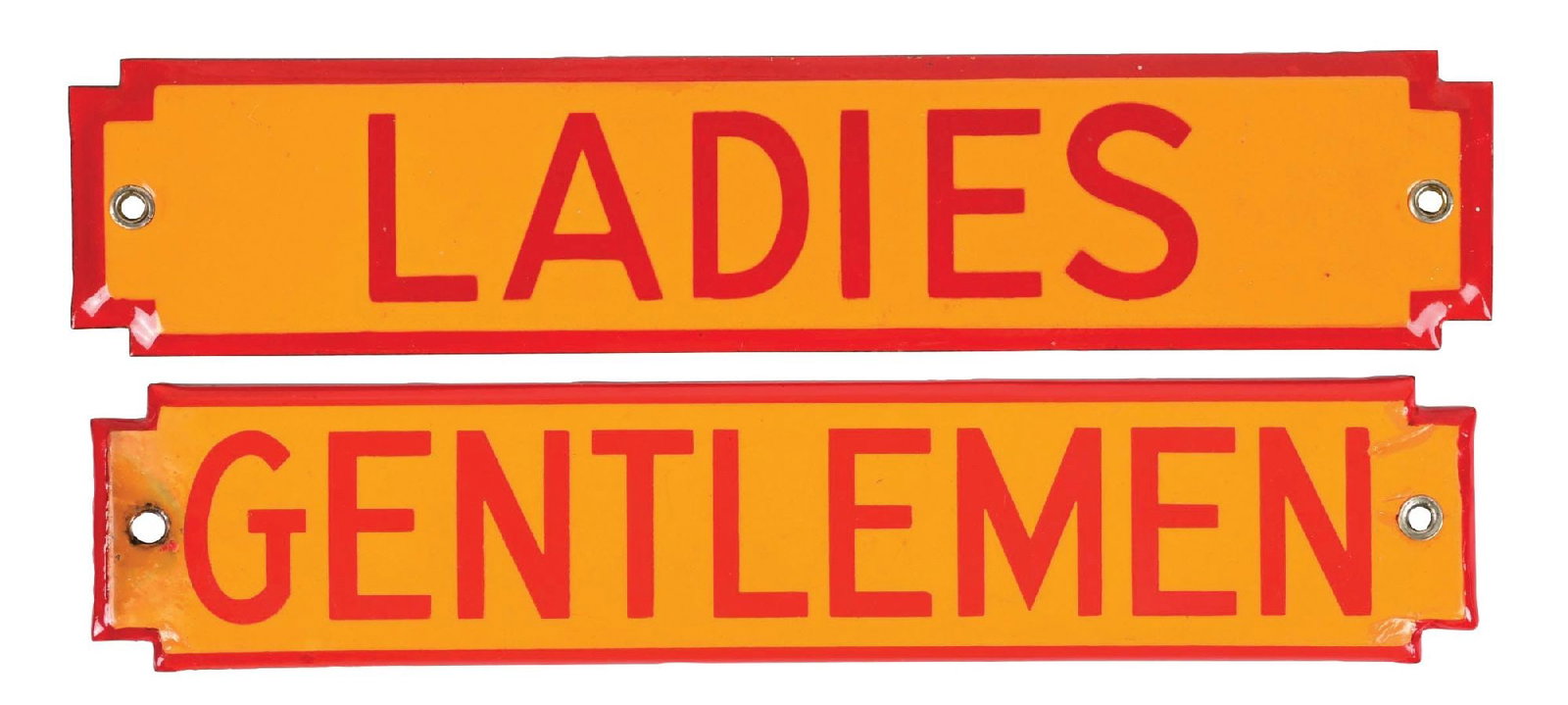 SHELL LADIES & GENTLEMEN PORCELAIN REST ROOM SIGNS (1 of 2)