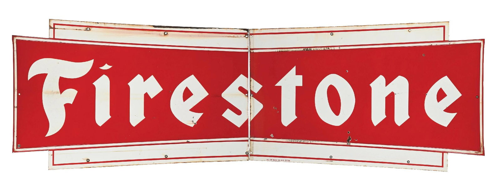 FIRESTONE TIRES TWO-PIECE PORCELAIN SIGN (1 of 6)