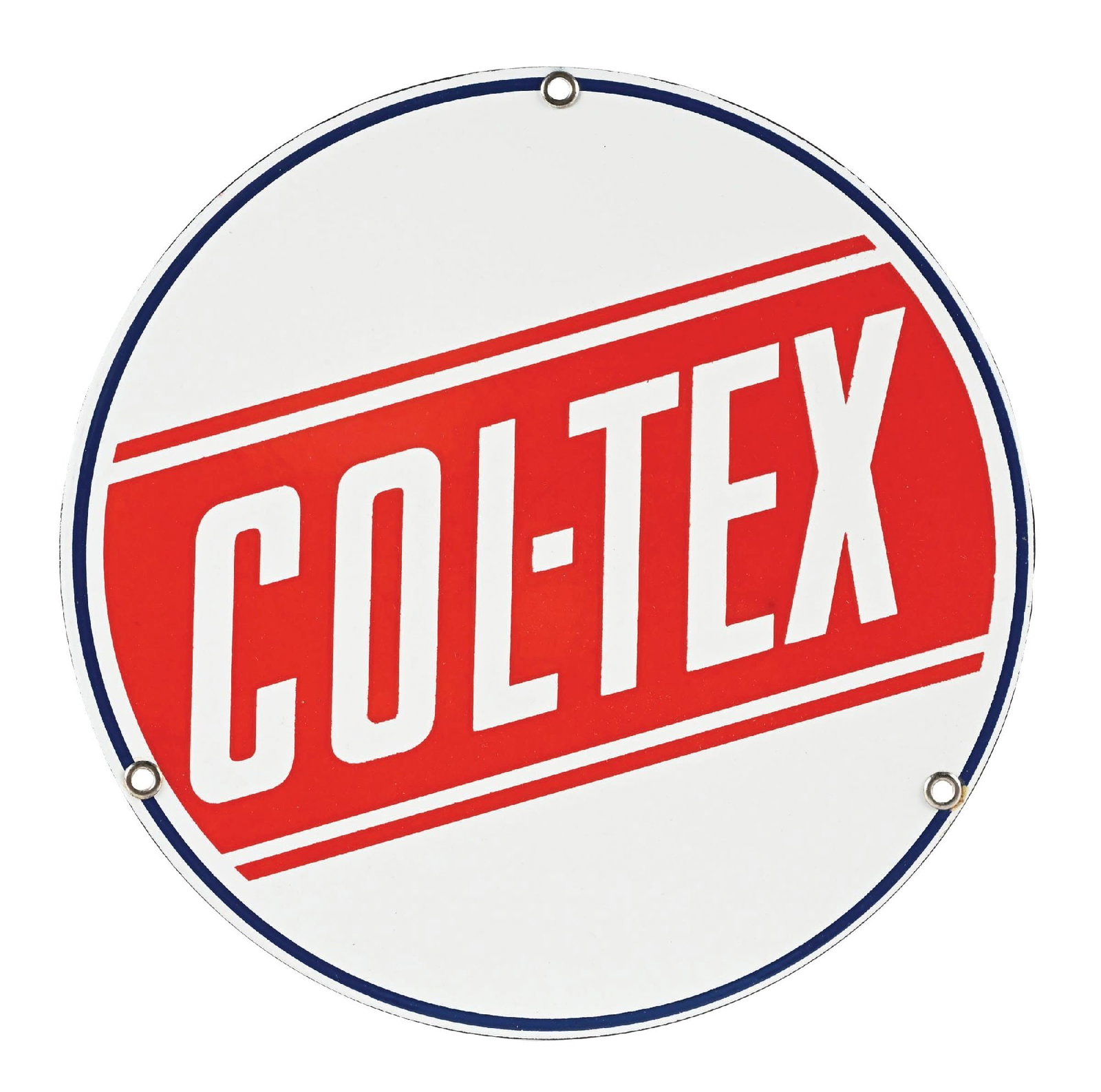 COL-TEX GASOLINE PORCELAIN PUMP PLATE SIGN (1 of 2)