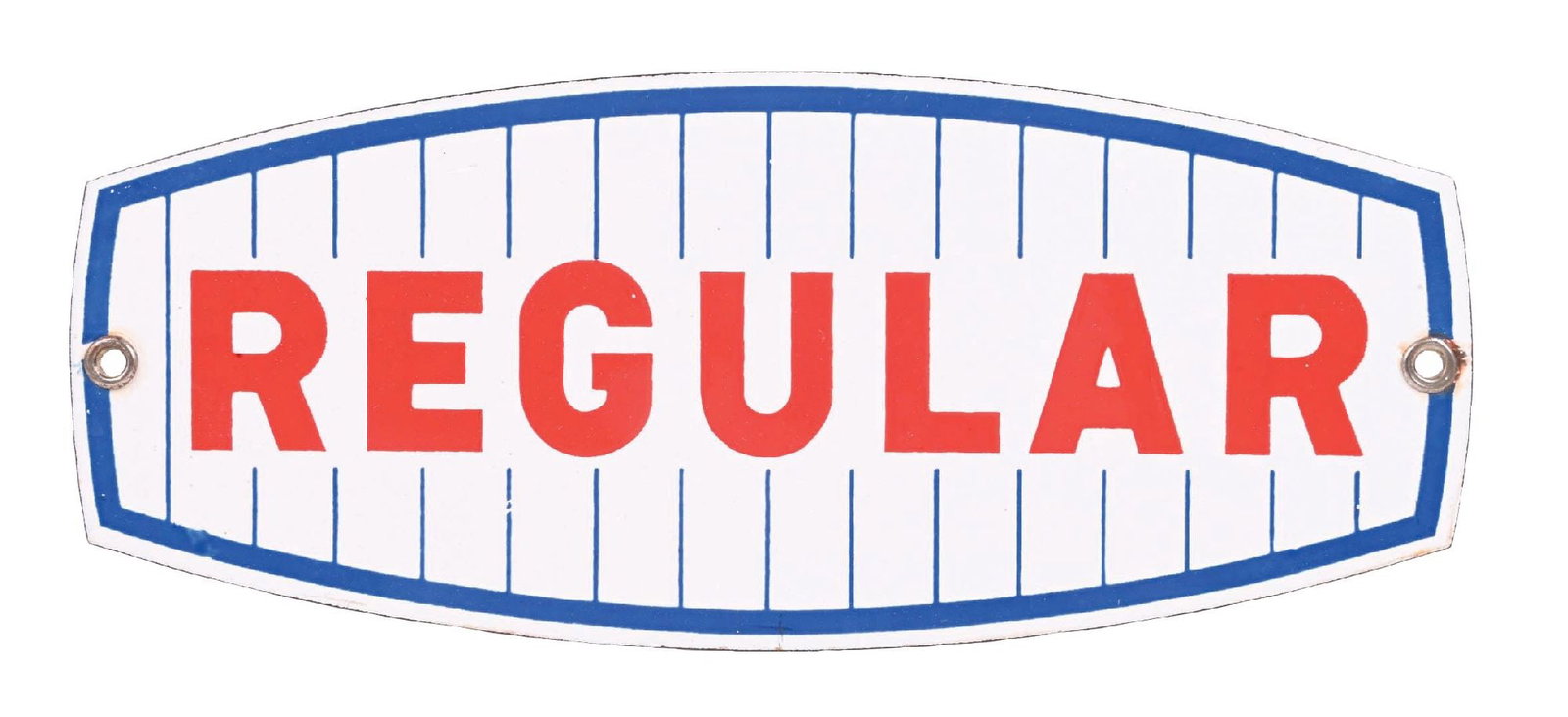 REGULAR GASOLINE PORCELAIN PUMP PLATE SIGN (1 of 2)