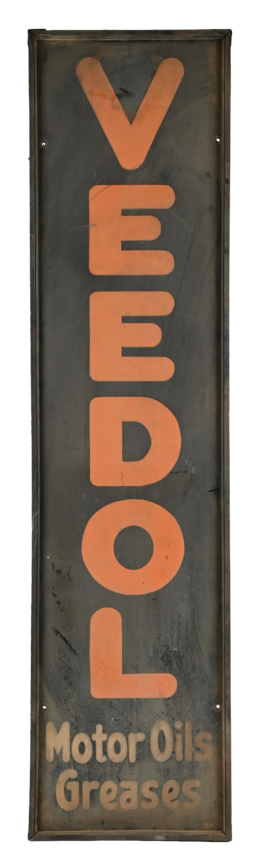VEEDOL MOTOR OILS & GREASES TIN SIGN W/ ORIGINAL WOOD FRAME (1 of 2)