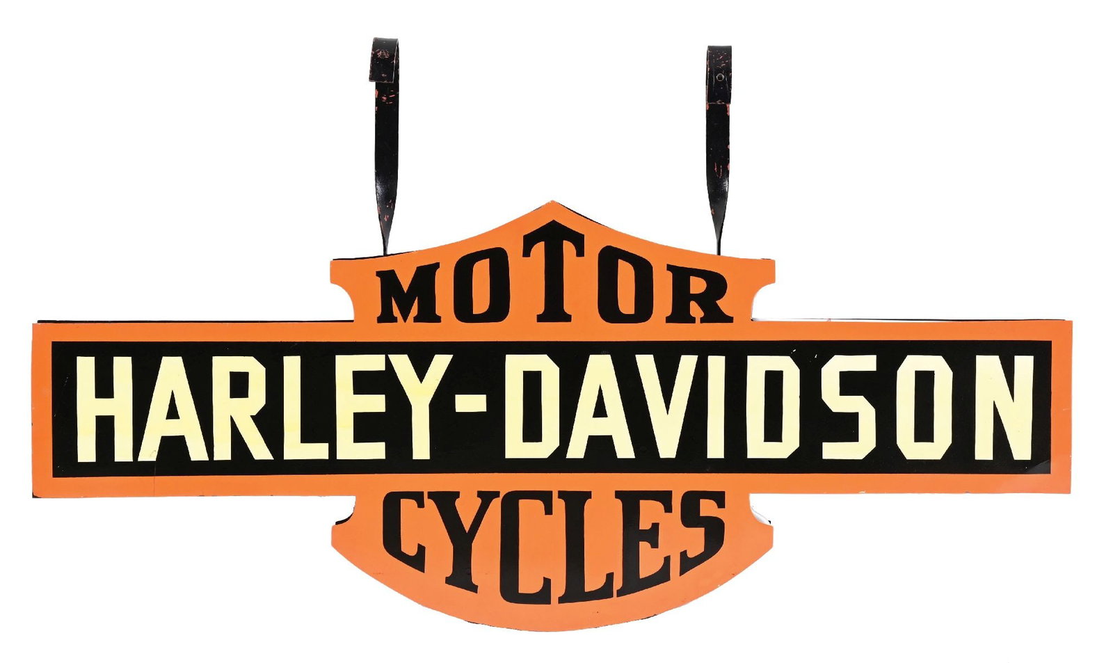 HARLEY DAVIDSON MOTORCYLES BAR & SHIELD TIN SIGN W/ NEON BORDER (1 of 3)