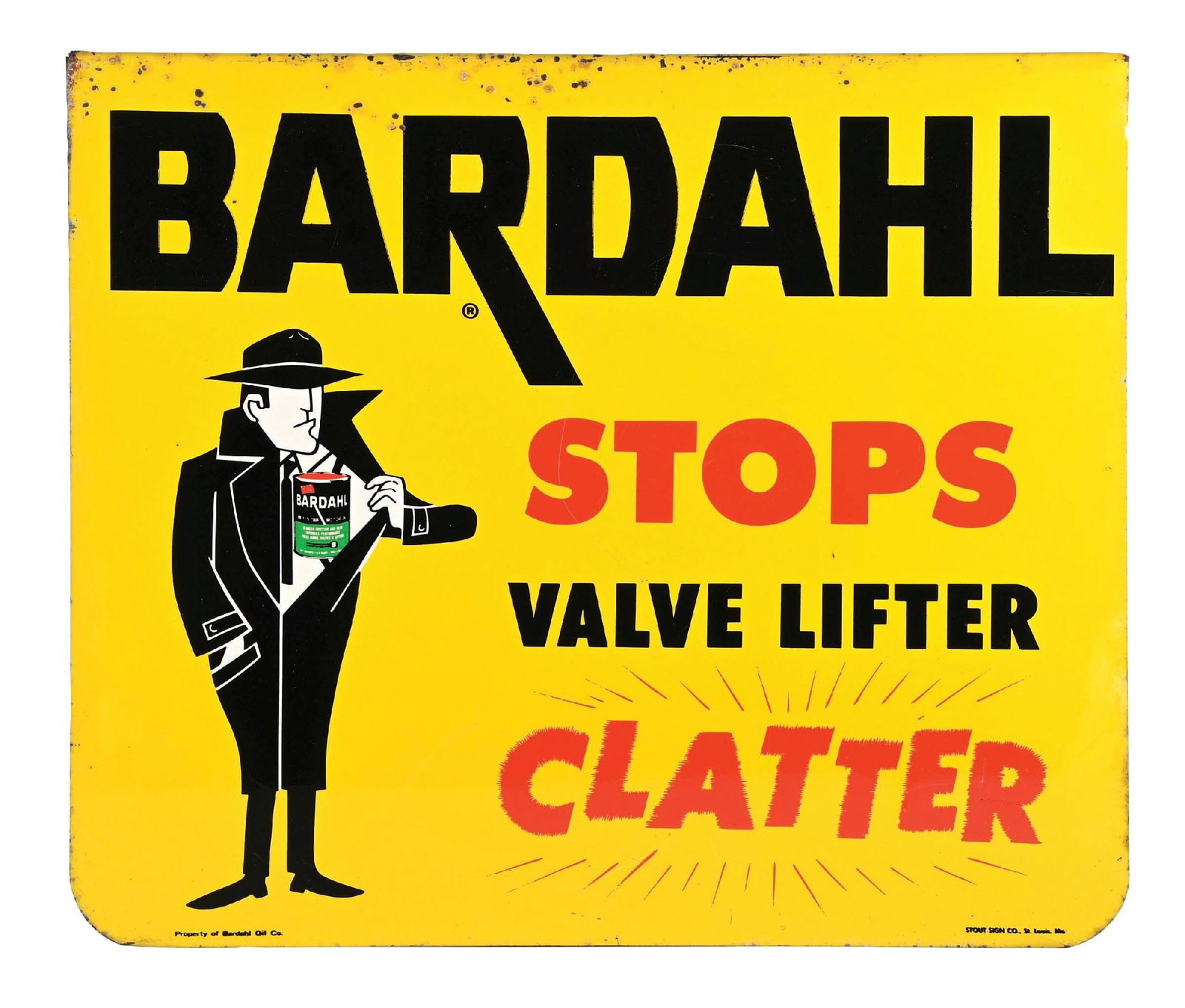 BARDAHL STOPS VALVE LIFTER CLATTER TIN DISPLAY RACK SIGN (1 of 4)