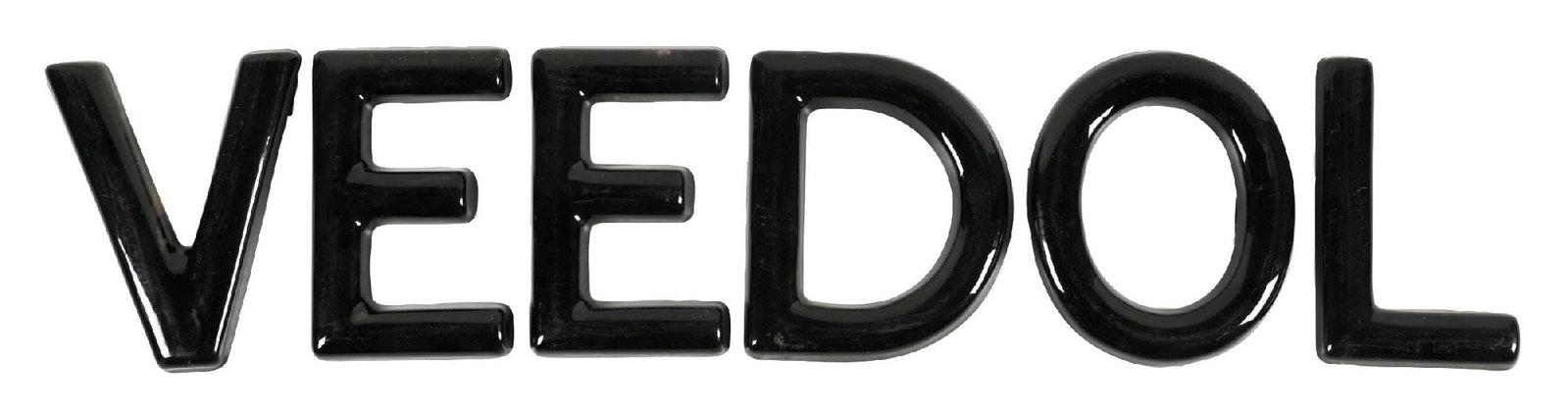 VEEDOL THREE DIMENSIONAL PLASTIC LETTERS.: Single-Sided Embossed Plastic Letters for Veedol. CONDITION: Each in very good condition, showing light areas of surface wear with no heavy damage. Condition: (8.0). Dimensions: 10" x 1-1/2" x 12".