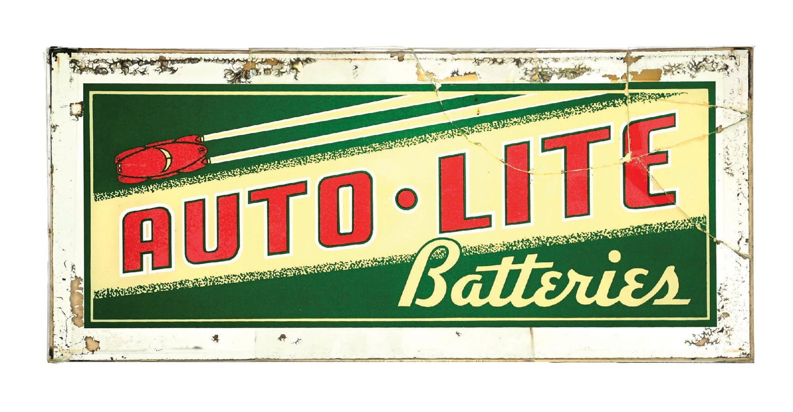 AUTO-LITE BATTERIES GLASS LIGHT-UP STORE DISPLAY SIGN (1 of 3)