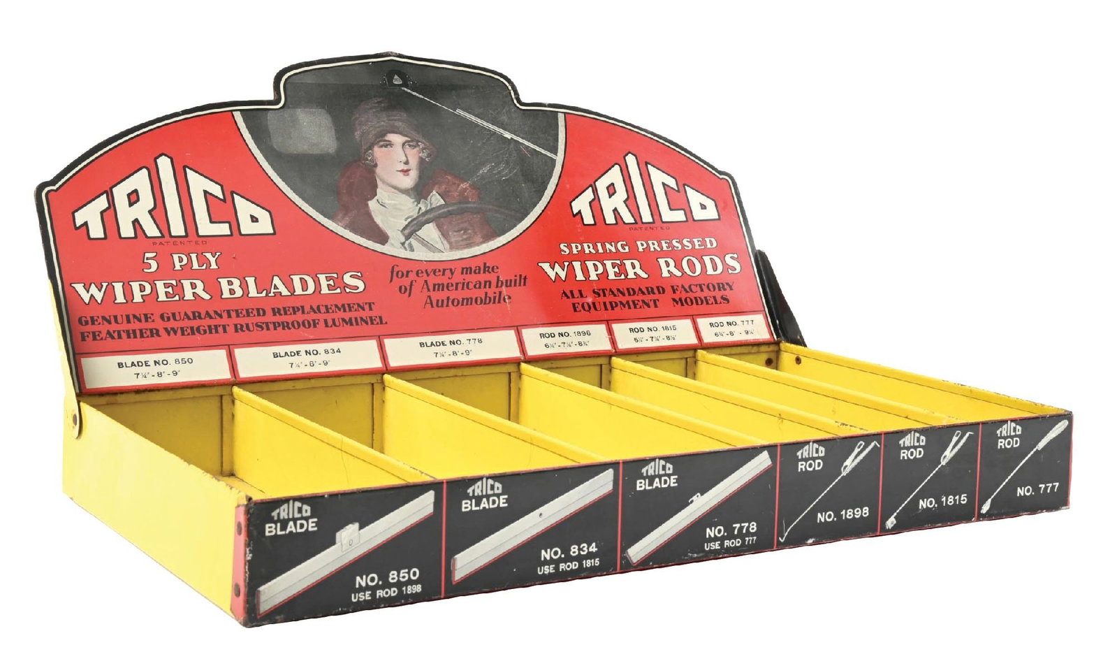 TRICO WIPER BLADES AND RODS TIN LITHO COUNTERTOP DISPLAY (1 of 6)