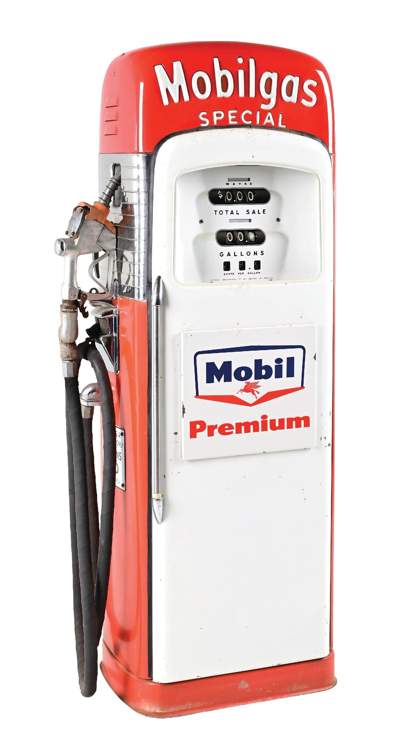 WAYNE MODEL #90 GAS PUMP IN MOBILGAS (1 of 5)