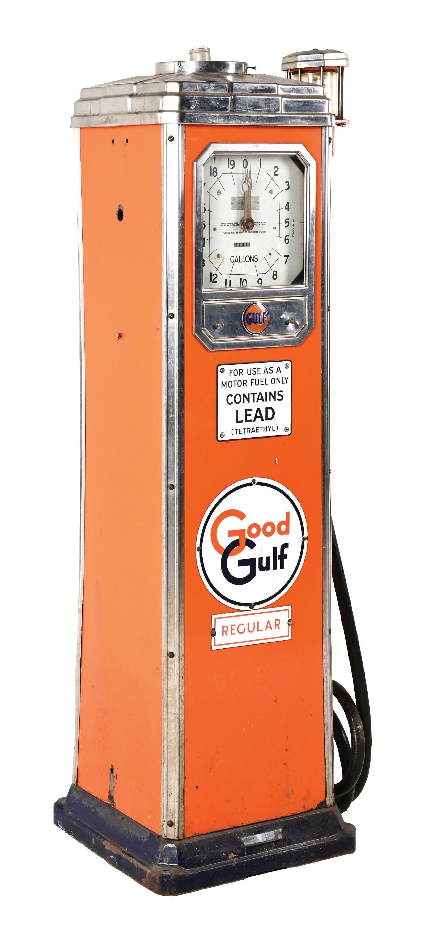 NATIONAL MODEL 30 GAS PUMP IN GOOD GULF GASOLINE (1 of 5)