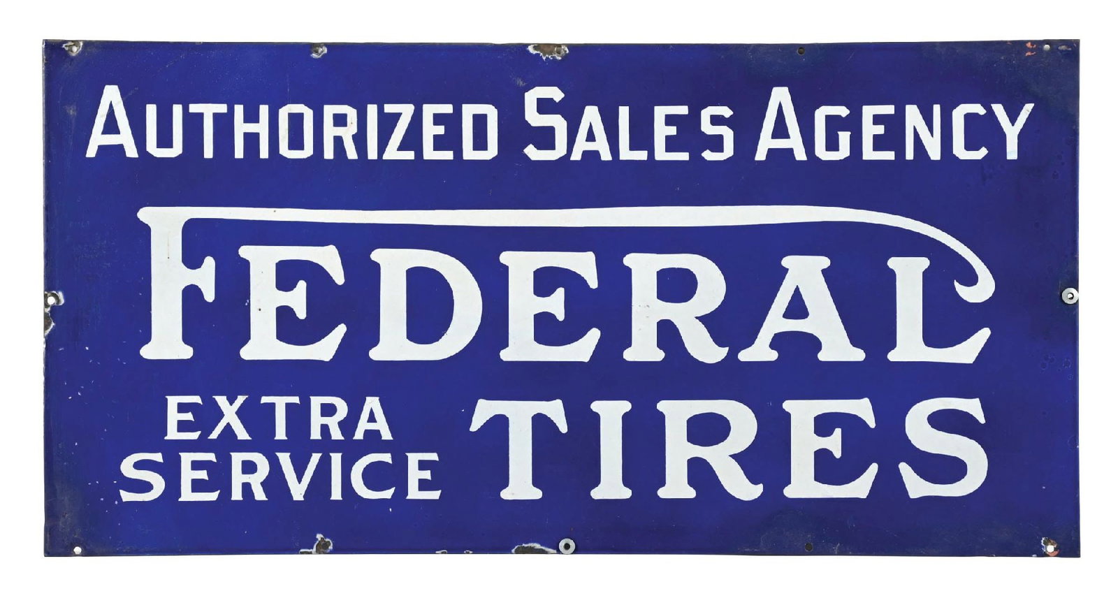 FEDERAL TIRES AUTHORIZED SALES AGENCY PORCELAIN SIGN (1 of 2)