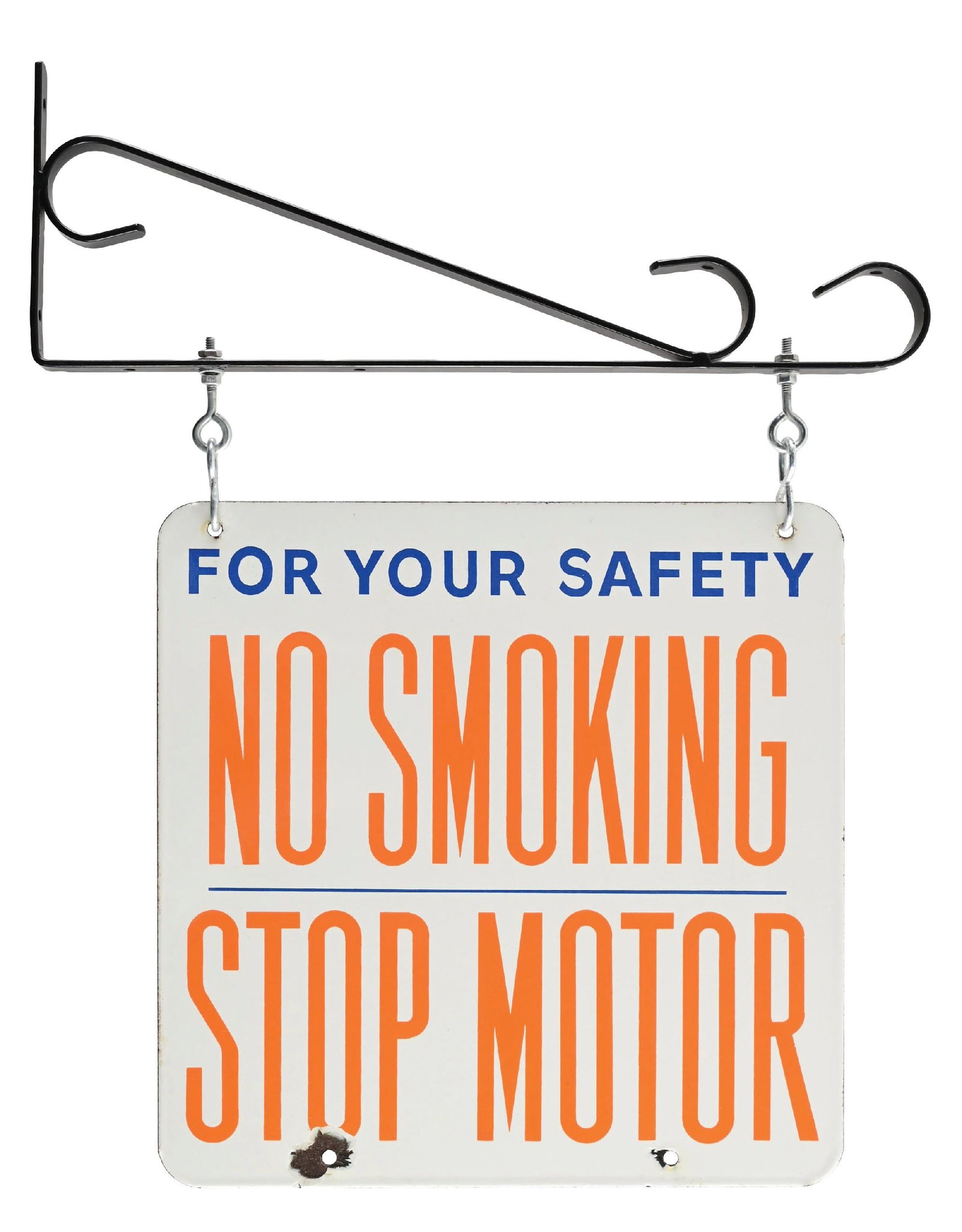 UNION 76 NO SMOKING STOP MOTOR PORCELAIN SIGN W/ METAL HANGER (1 of 2)
