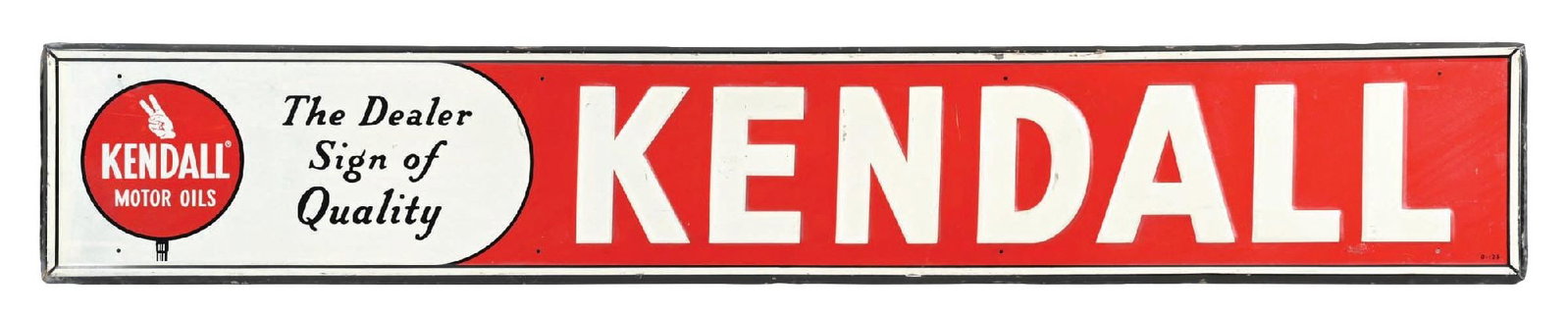 KENDALL MOTOR OILS EMBOSSED TIN SIGN (1 of 3)