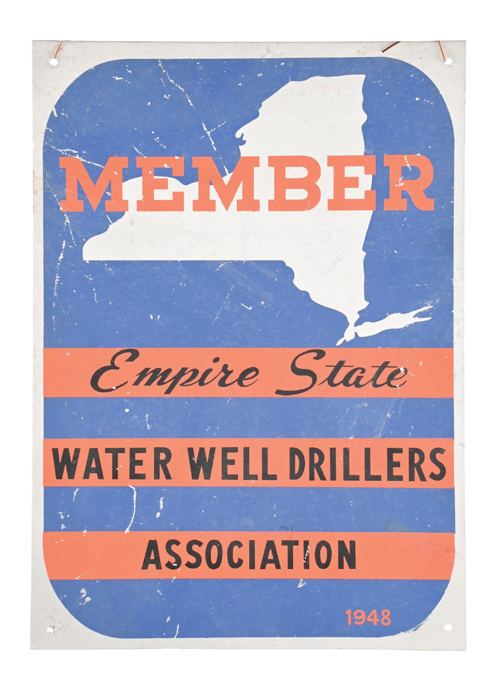 EMPIRE STATE WATER WELL DRILLERS ASSOCIATION TIN SIGN (1 of 2)