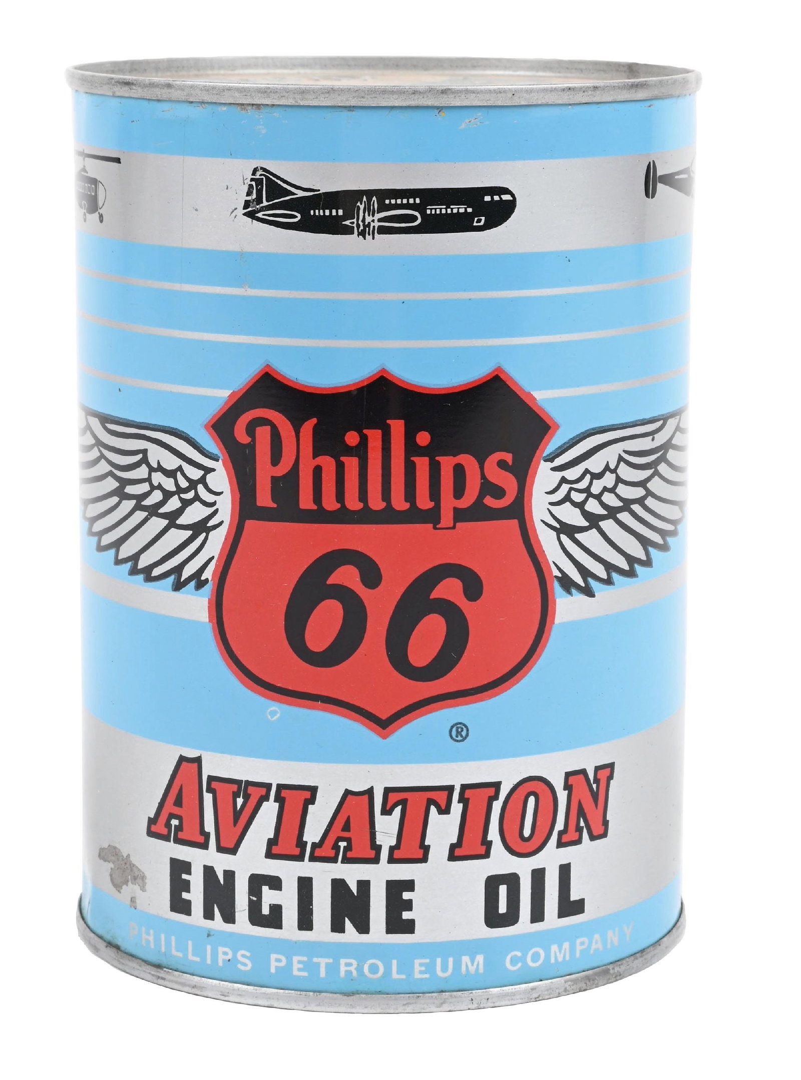 PHILLIPS 66 AVIATION ENGINE OIL ONE QUART CAN (1 of 6)