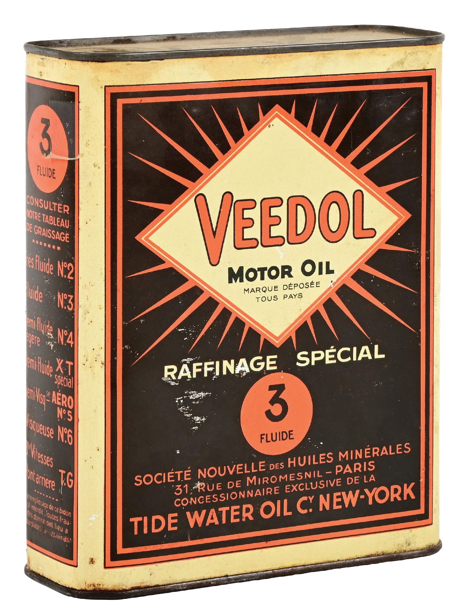 VEEDOL MOTOR OIL HALF GALLON CAN W/ MAN WITH CAN GRAPHIC (1 of 4)