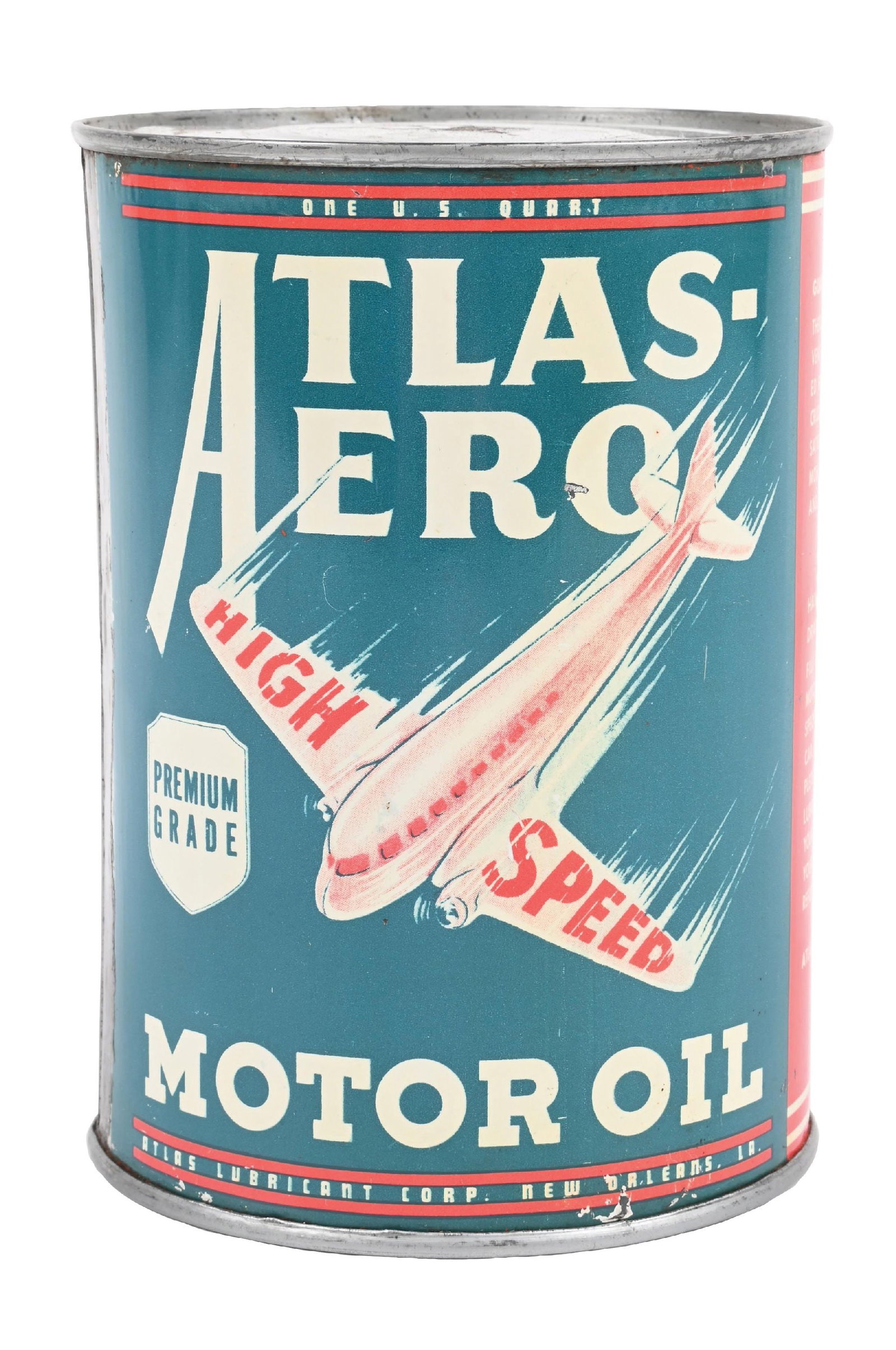 RARE ATLAS-AERO HIGH SPEED MOTOR OIL ONE CAN (1 of 6)