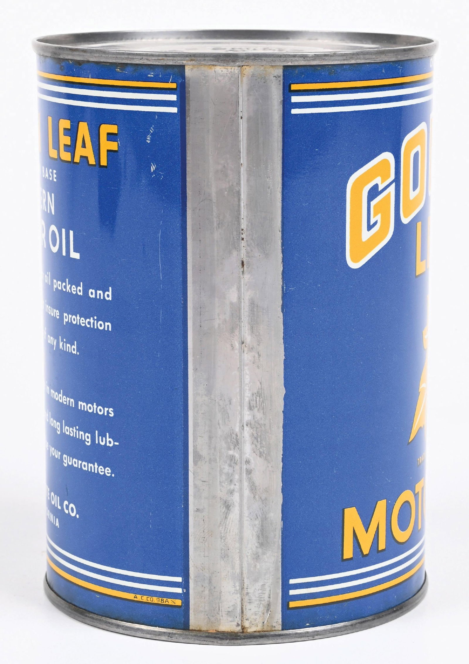 GOLDEN LEAF MOTOR OILS ONE QUART CAN - 4