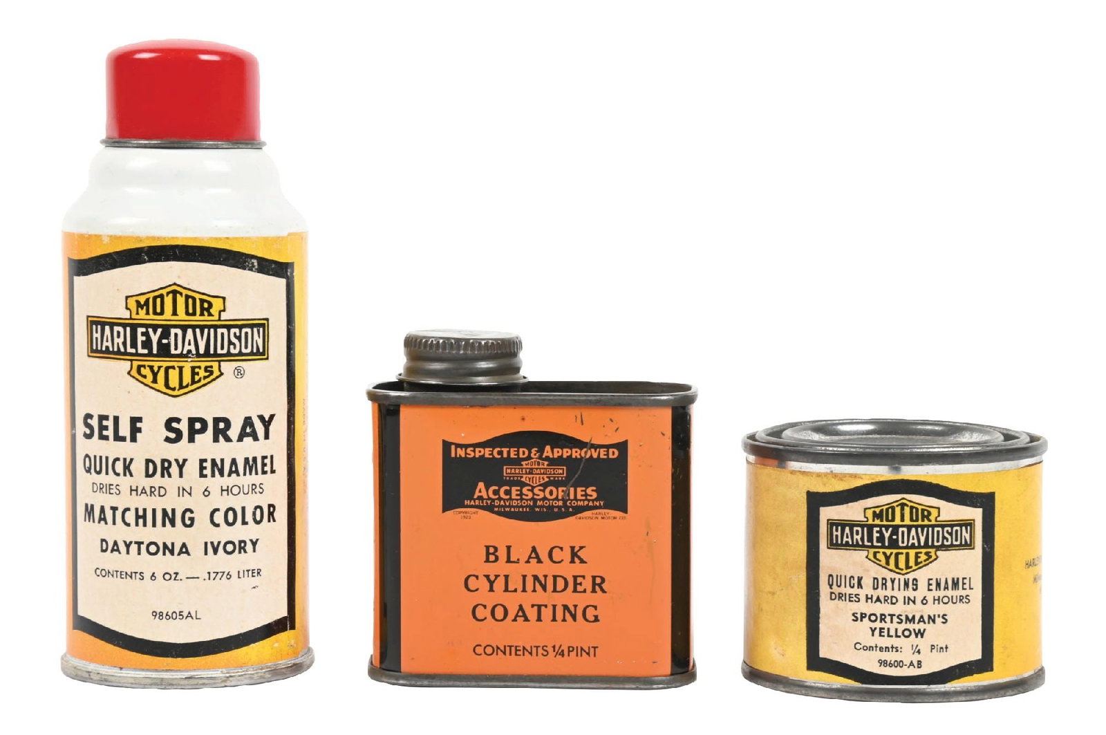 COLLECTION OF 3: HARLEY DAVIDSON ENAMEL & CYLINDER COATING CANS (1 of 4)