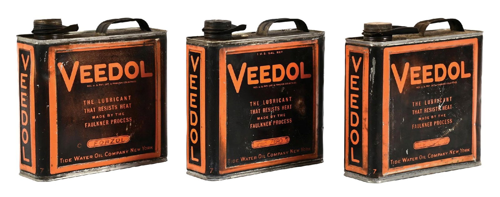 COLLECTION OF 3: VEEDOL MOTOR OIL ONE GALLON CANS. (1 of 4)
