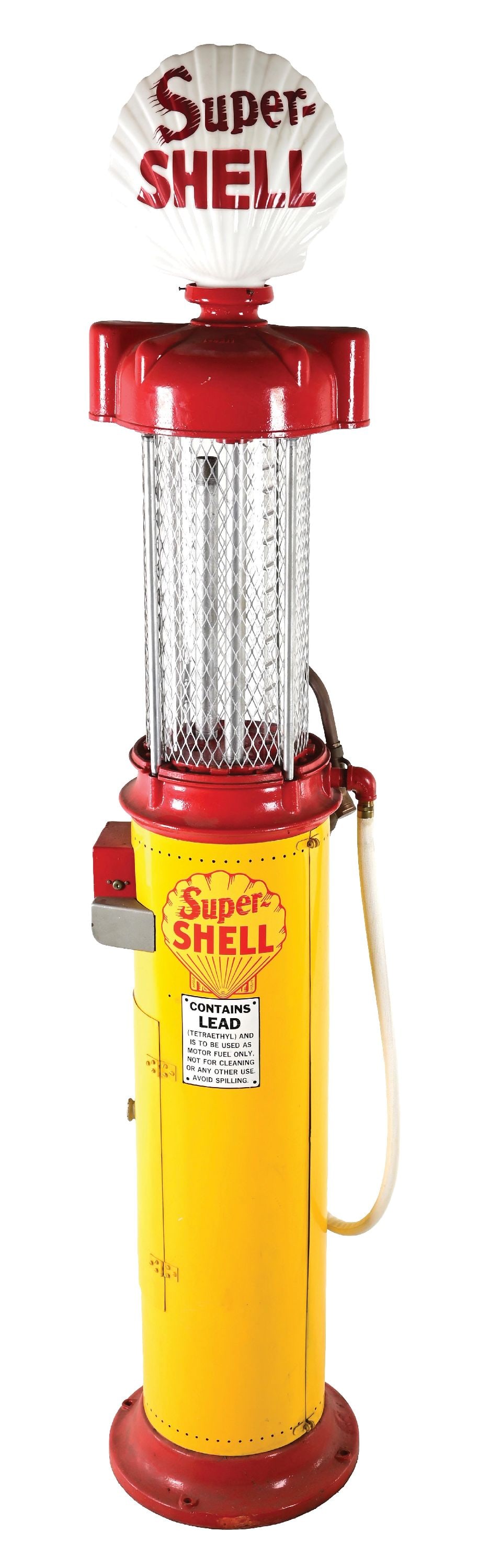 TOKHEIM TEN GALLON VISIBLE GAS PUMP RESTORED IN SUPER SHELL GASOLINE (1 of 5)