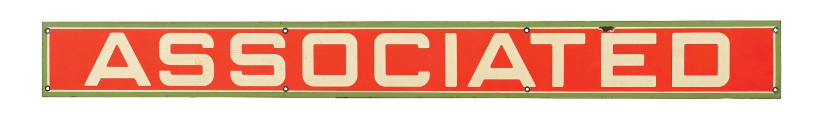 ASSOCIATED GASOLINE PORCELAIN STRIP SIGN (1 of 2)