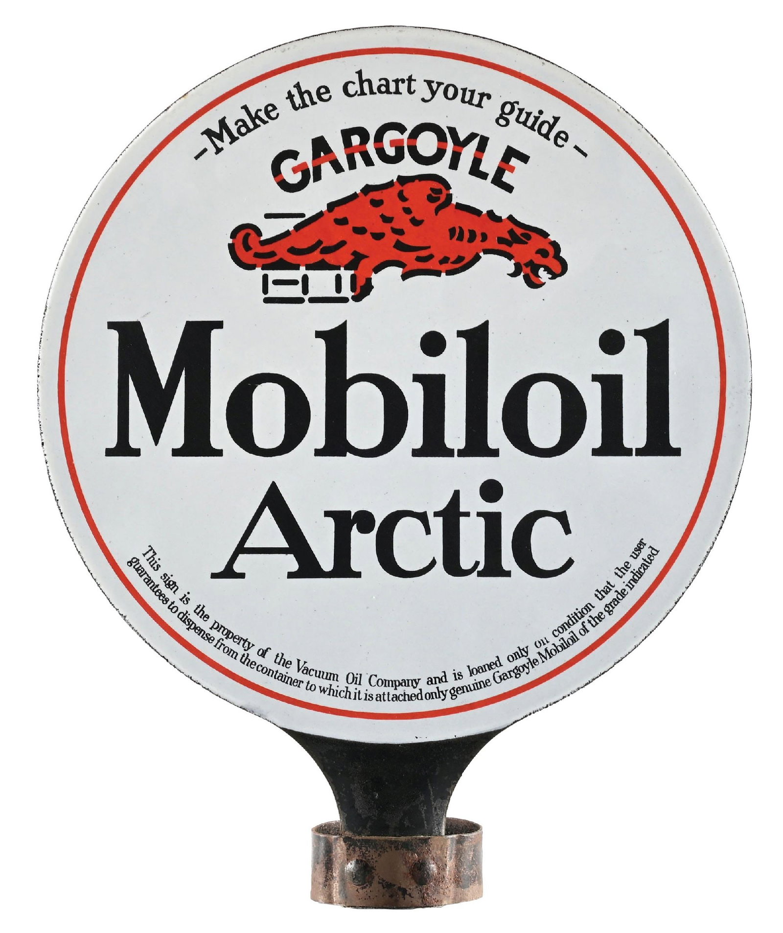 MOBILOIL ARCTIC MOTOR OIL PORCELAIN LUBSTER PADDLE SIGN (1 of 2)