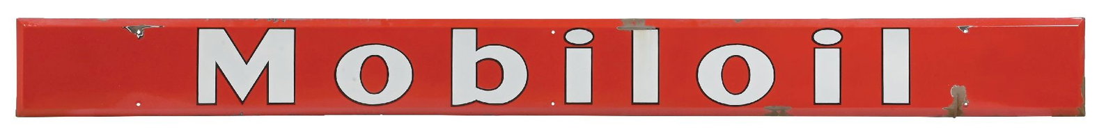 MOBIL OIL PORCELAIN STRIP SIGN W/ SELF FRAMED OUTER EDGE (1 of 2)