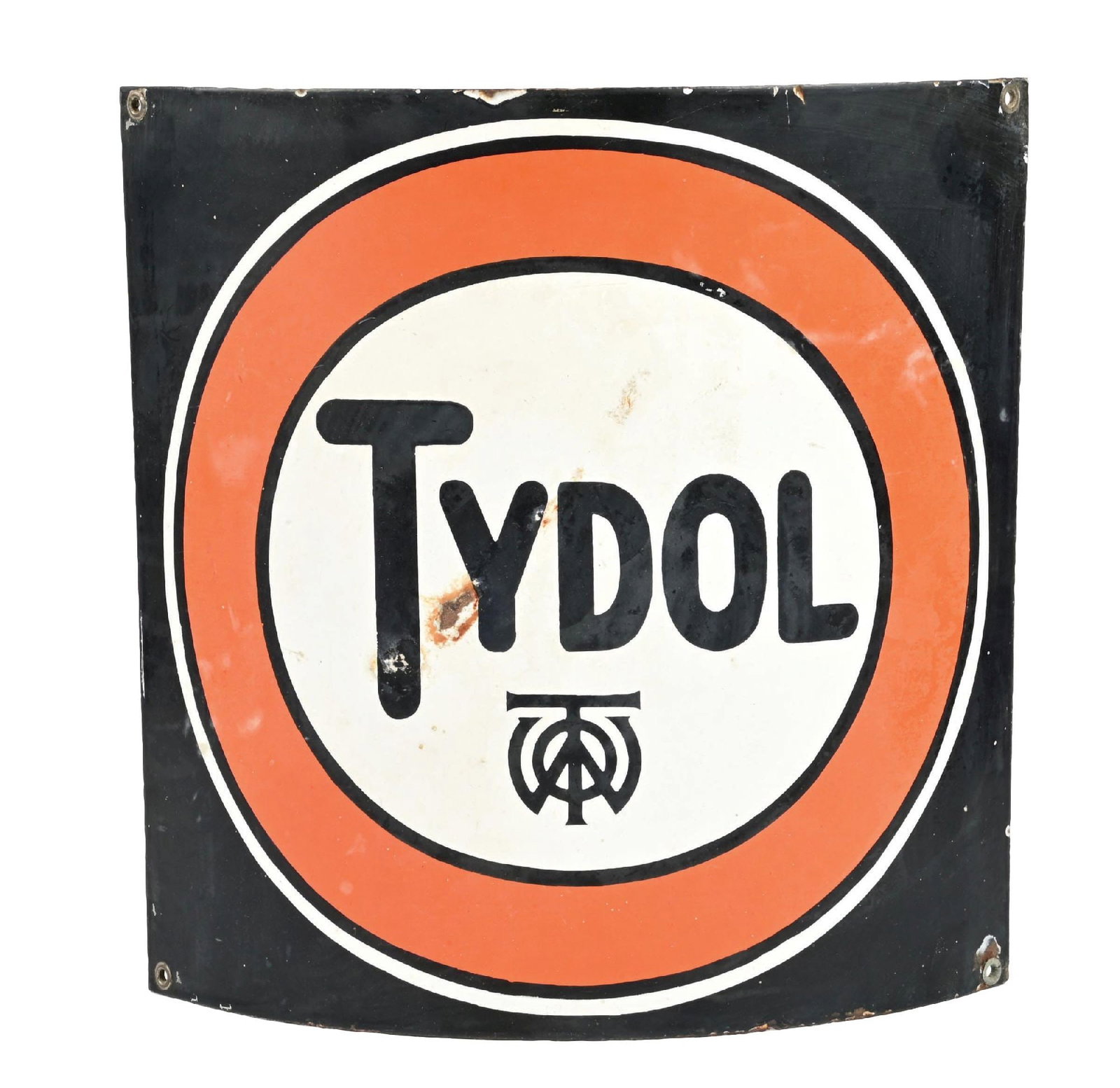 TYDOL GASOLINE CURVED PORCELAIN PUMP PLATE SIGN (1 of 3)