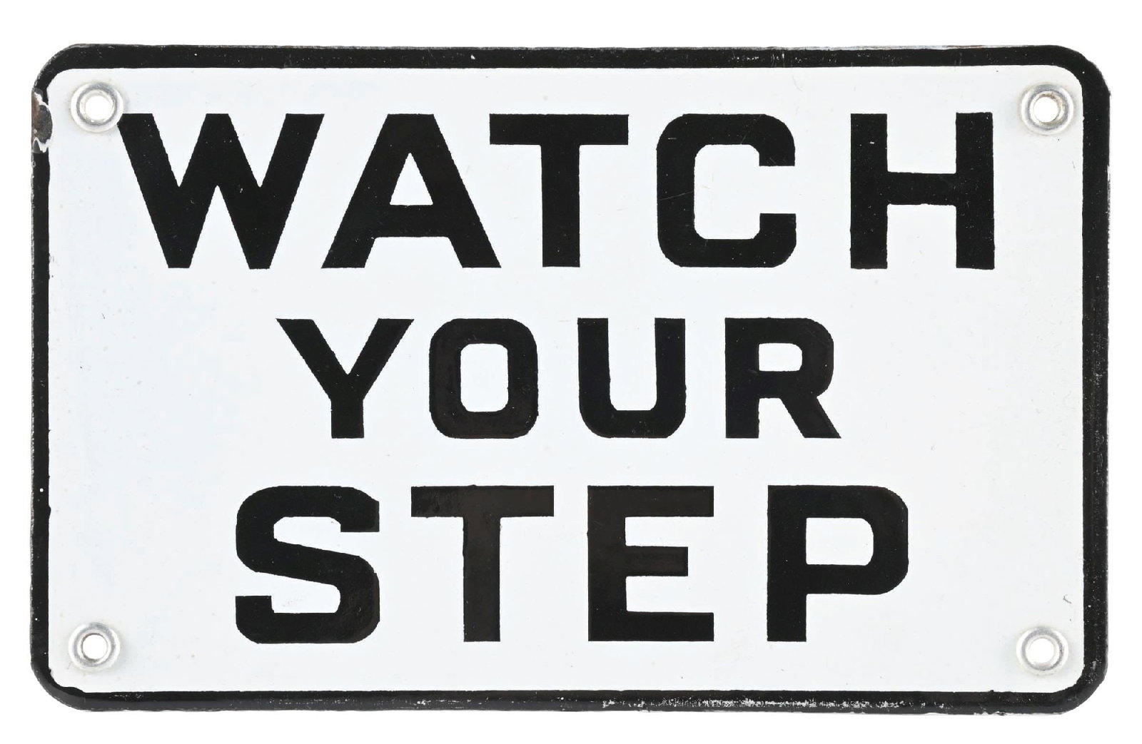 WATCH YOUR STEP PORCELAIN SIGN AGS 91 (1 of 2)