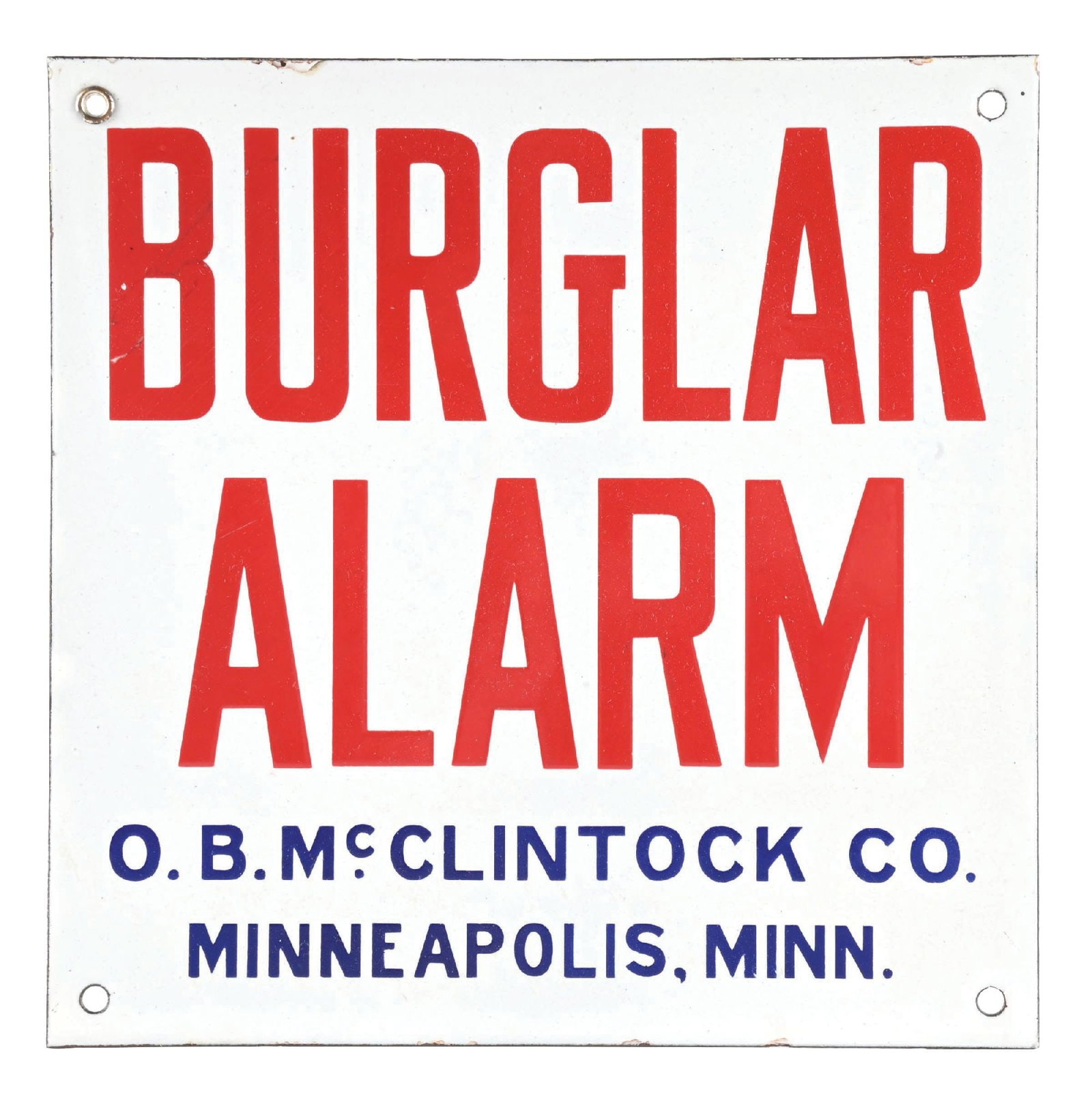 BURGLAR ALARM PORCELAIN SIGN (1 of 2)