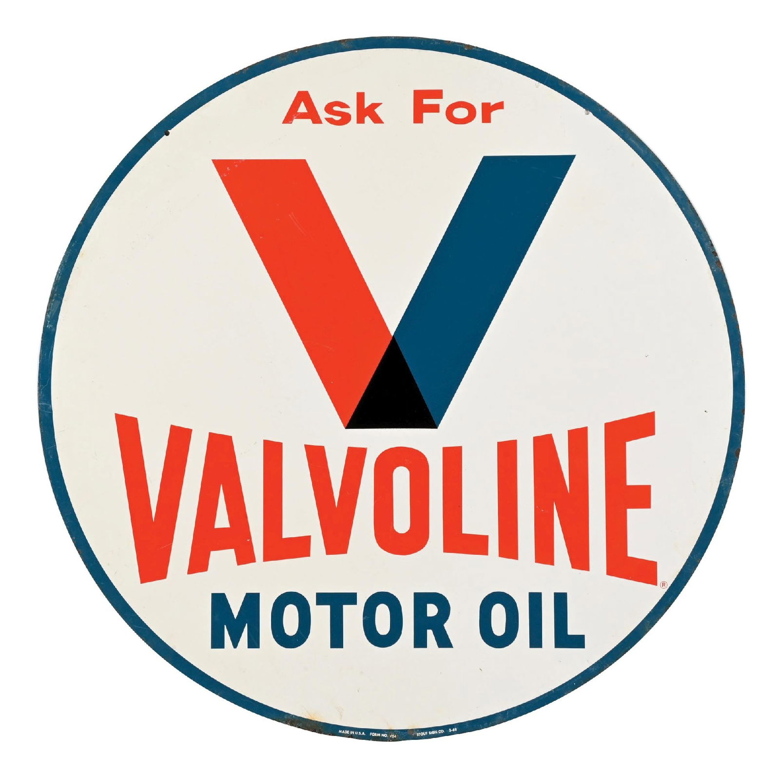 VALVOLINE MOTOR OIL TIN SERVICE STATION SIGN (1 of 3)