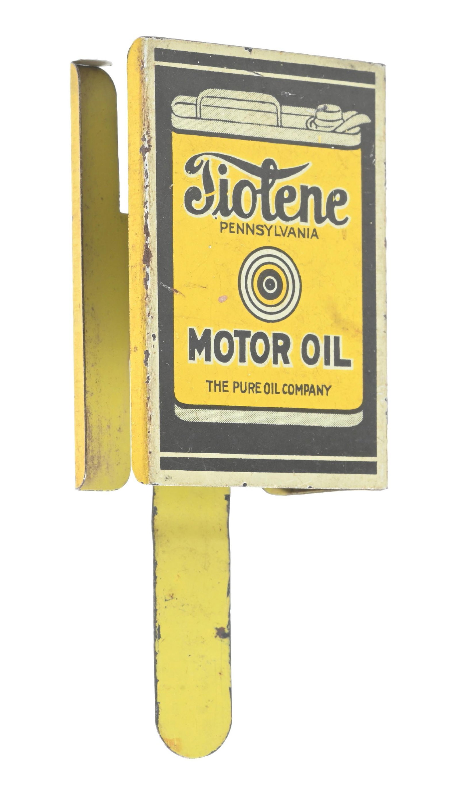 TIOLENE MOTOR OIL TIN MATCHSAFE W/ OIL CAN GRAPHIC (1 of 5)