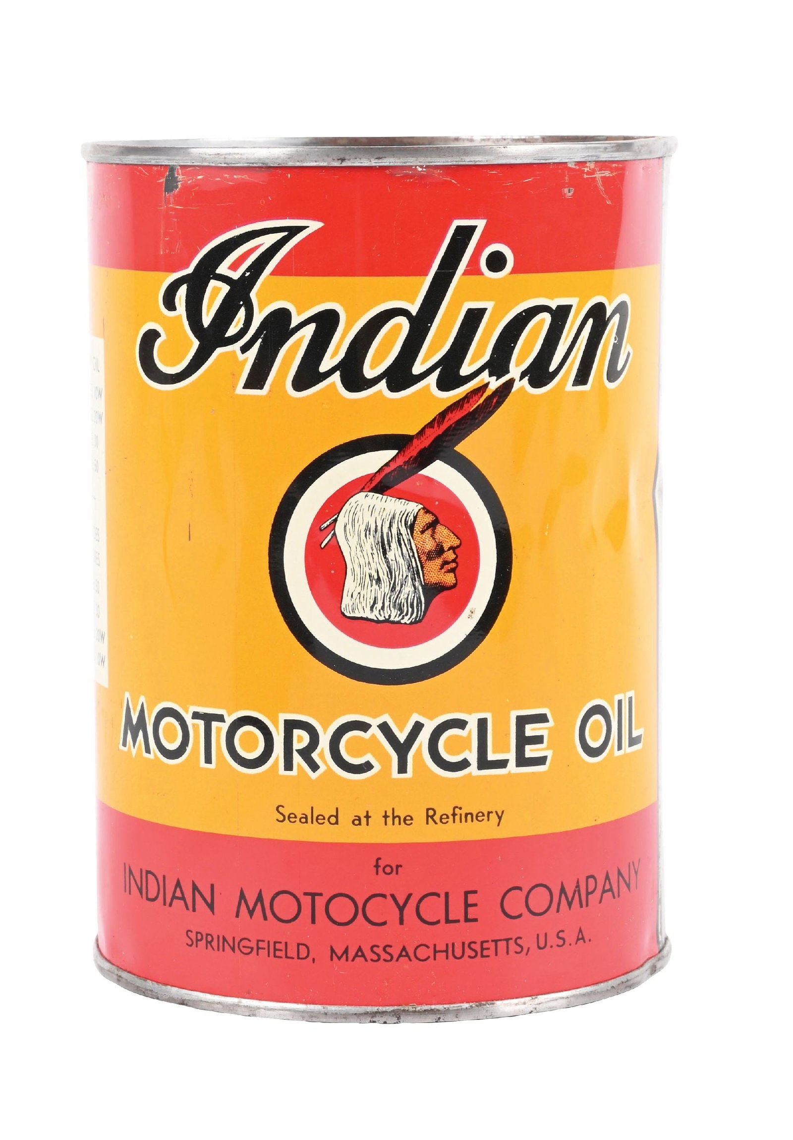 INDIAN MOTORCYCLE OIL QUART CAN (1 of 6)