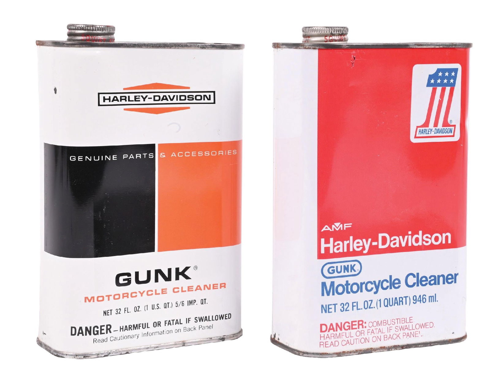 COLLECTION OF 2: HARLEY-DAVIDSON GUNK MOTORCYCLE CLEANER ONE QUART CANS (1 of 4)