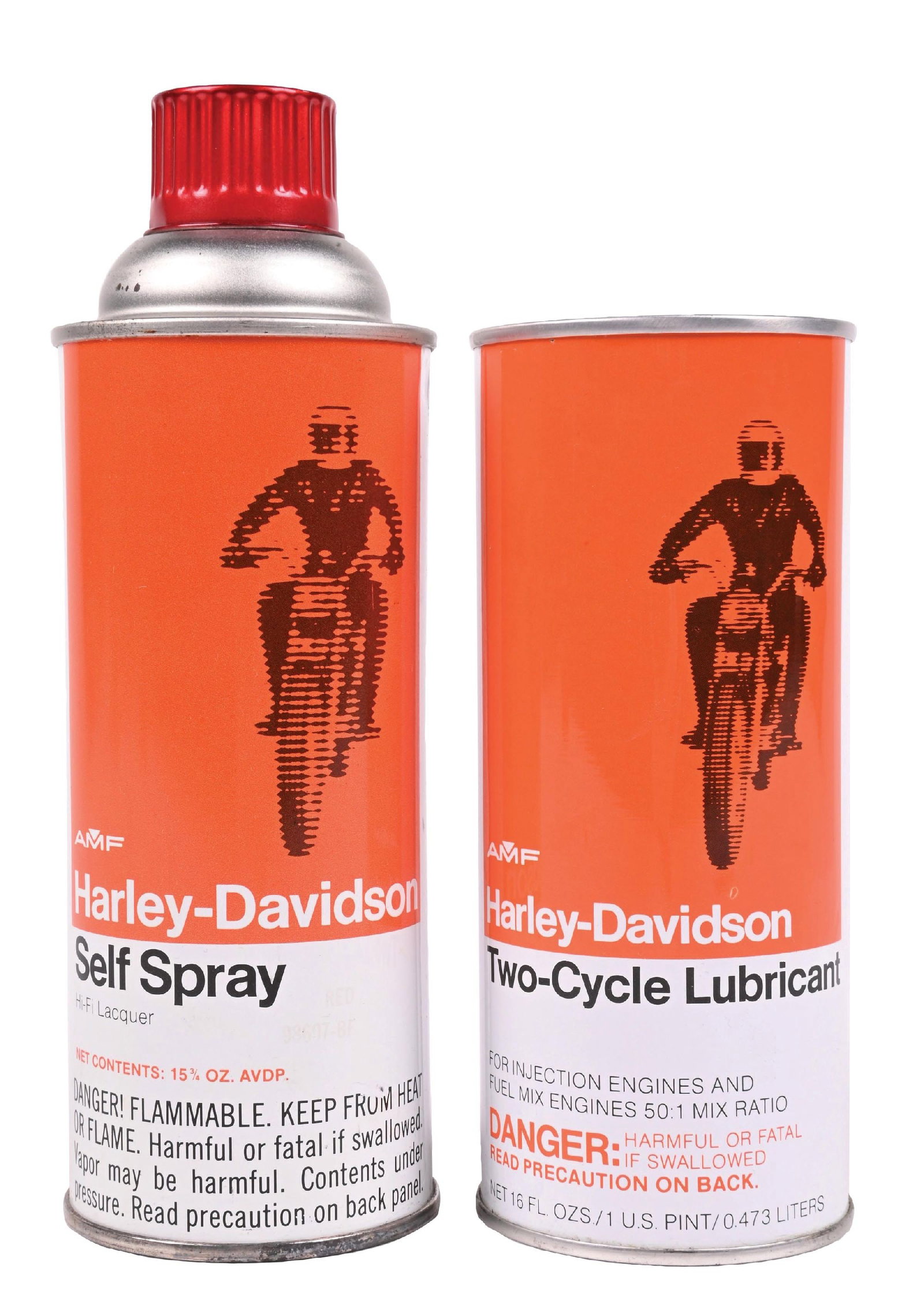 COLLECTION OF 2: HARLEY-DAVIDSON SELF SPRAY AND TWO-CYCLE LUBRICANT CANS (1 of 4)