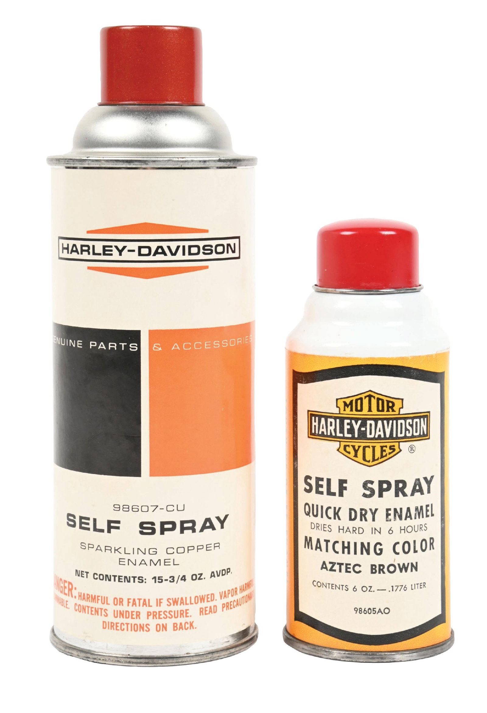 COLLECTION OF 2: HARLEY DAVIDSON MOTORCYCLES SELF SPRAY CANS (1 of 4)