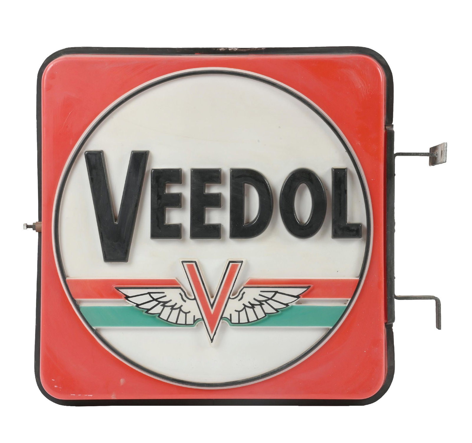 VEEDOL MOTOR OIL EMBOSSED PLASTIC LIGHT- UP SIGN (1 of 2)