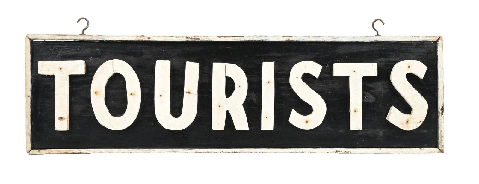 TOURISTS PAINTED WOOD ROADSIDE SIGN (1 of 2)