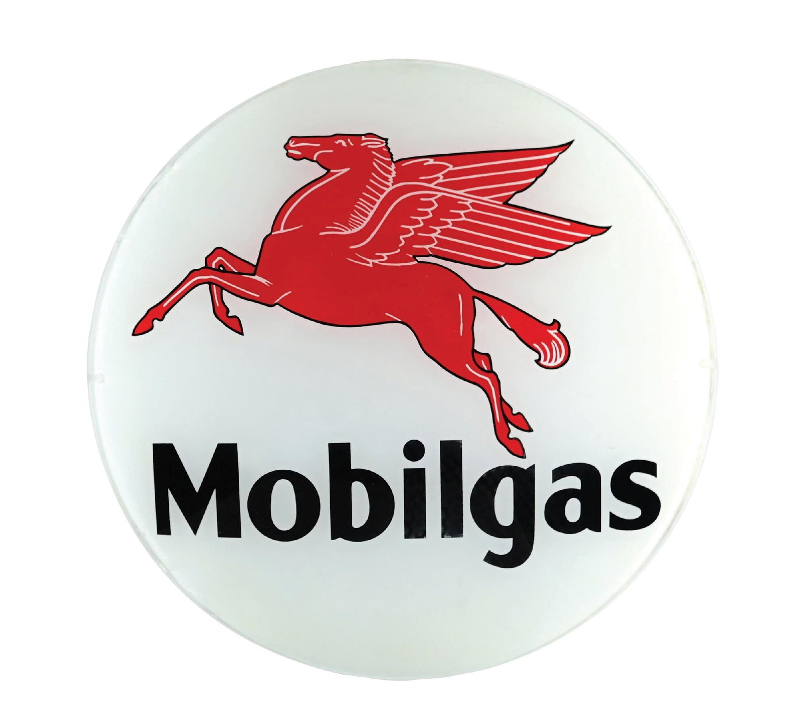 MOBILGAS SINGLE 13.5" GLOBE LENS WITH PEGASUS GRAPHIC (1 of 2)