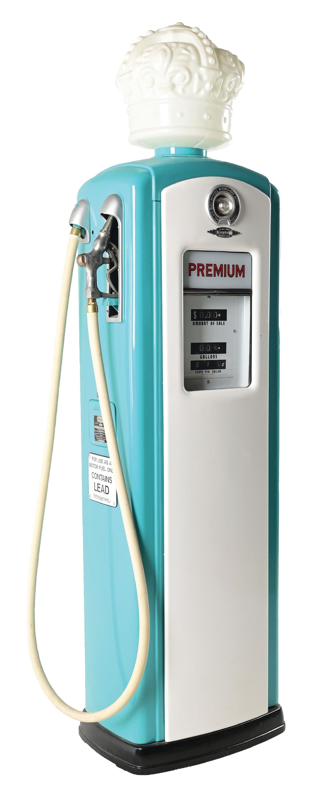 BENNETT 646 GAS PUMP RESTORED IN TEAL & WHITE (1 of 5)