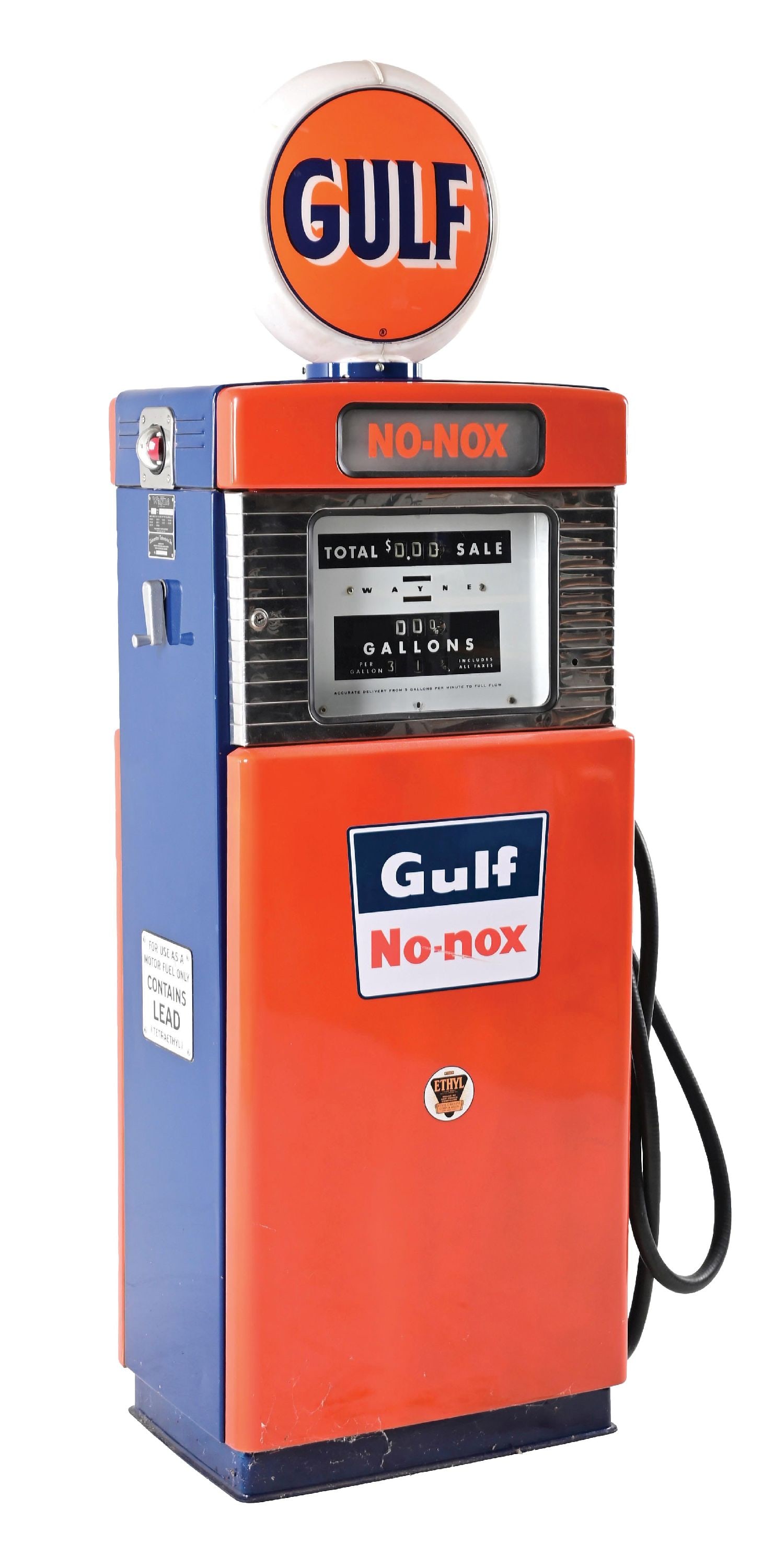 WAYNE MODEL 505 GAS PUMP RESTORED IN GULF (1 of 6)