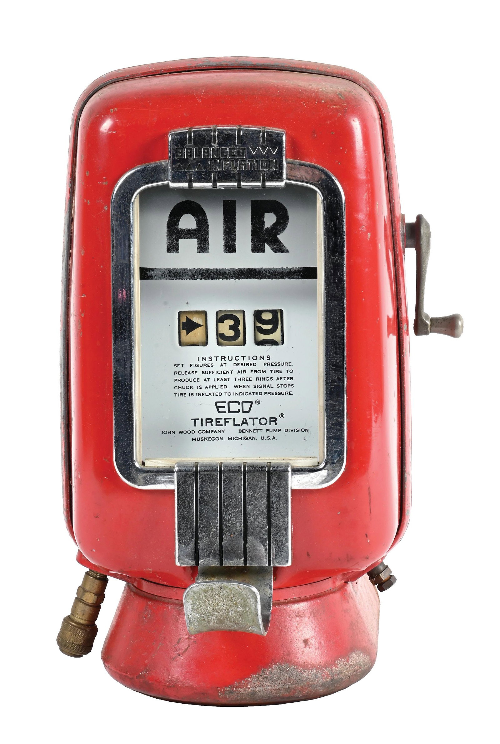 ECO TIREFLATOR SERVICE STATION AIR METER W/ WALL MOUNT ATTACHMENT (1 of 4)